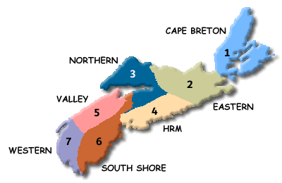 Regions of Nova Scotia map