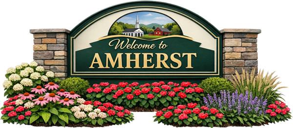 Welcome sign for Amherst, Nova Scotia