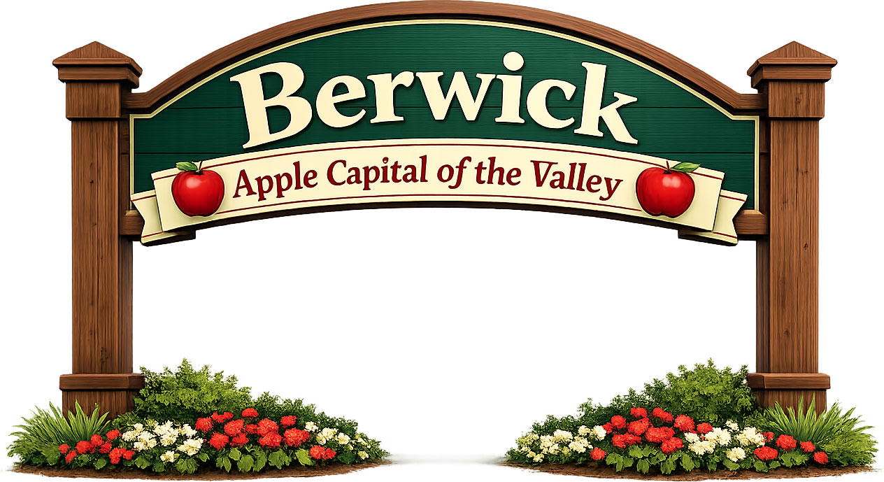 Welcome sign for Berwick, Nova Scotia