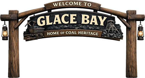 Welcome sign for Glace Bay, Nova Scotia