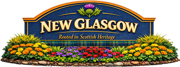 Welcome sign for New Glasgow, Nova Scotia
